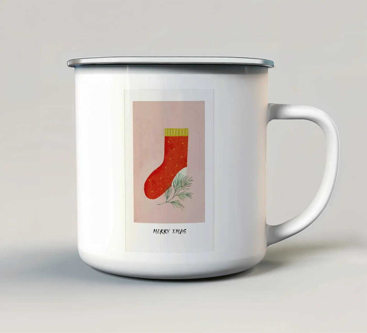 Stocking enamel mug by daylight design studio