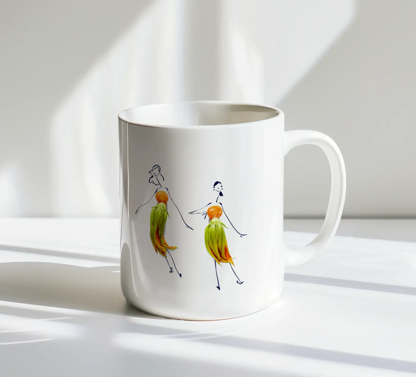 Squash Blossoms ceramic mug by Gretchen Roehrs