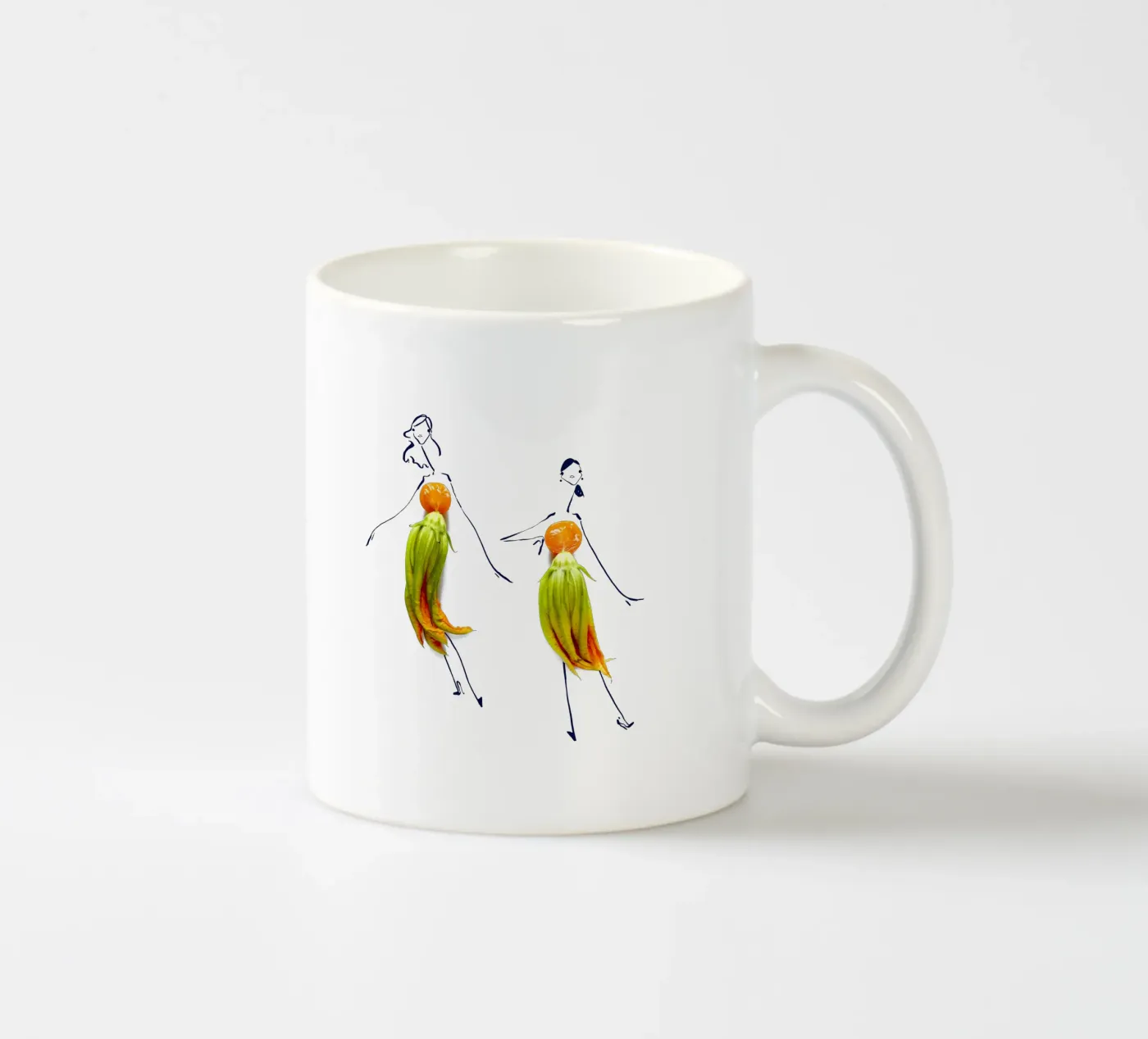 Squash Blossoms ceramic mug by Gretchen Roehrs