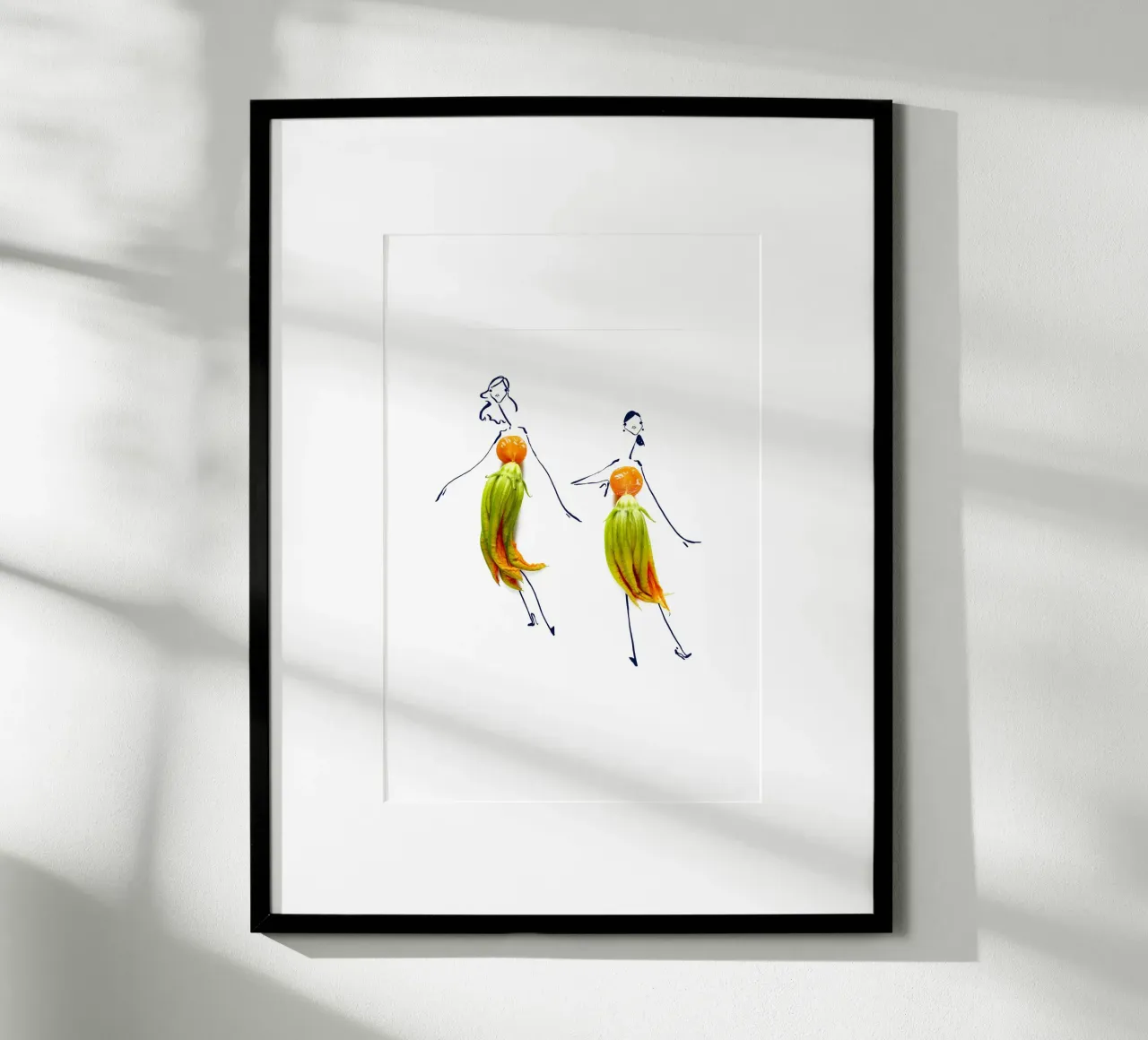 Squash Blossoms poster con telaio in legno da Gretchen Roehrs