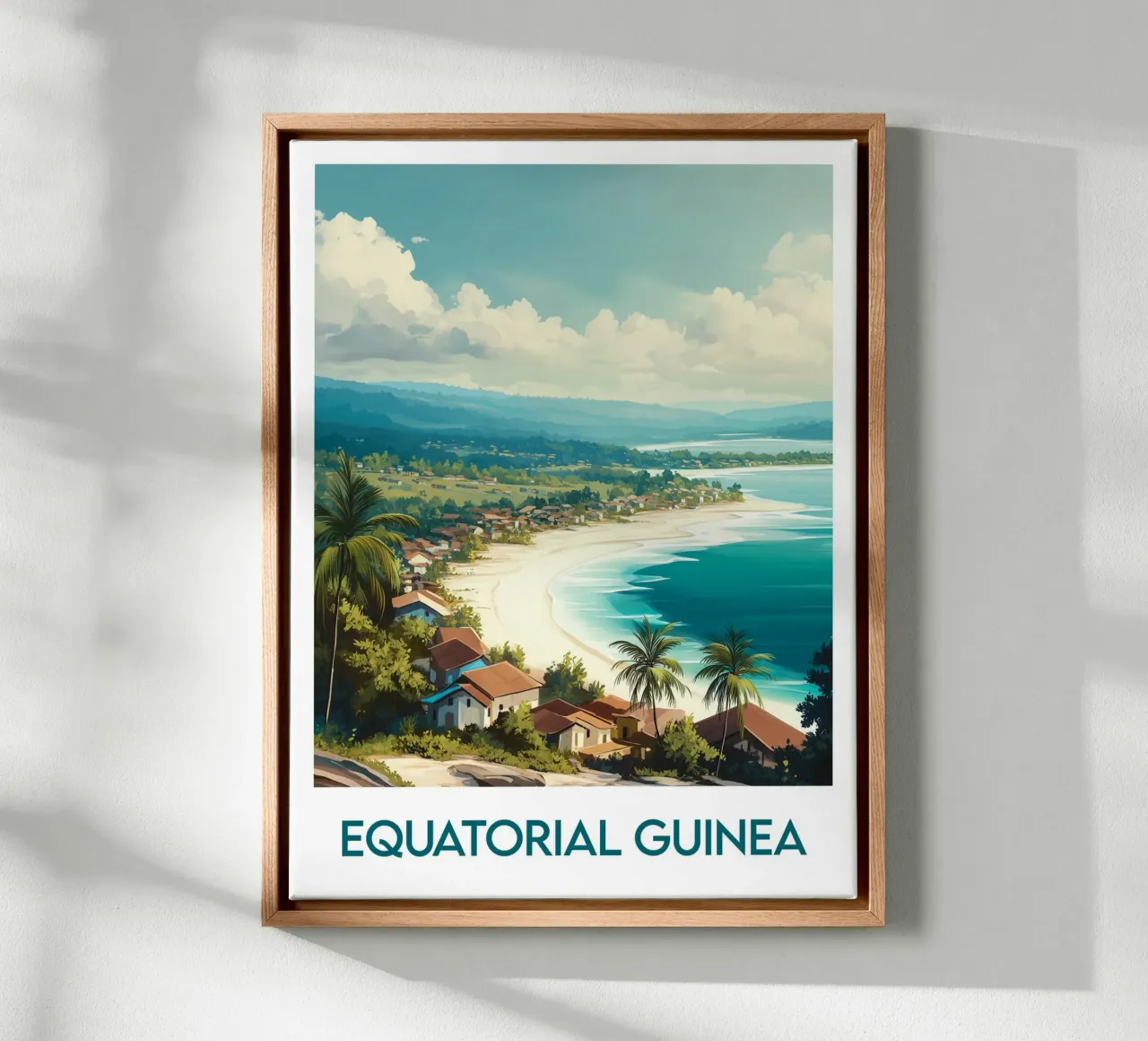 Poster della Guinea Equatoriale tela con Cornice a cassetta da Frame the World