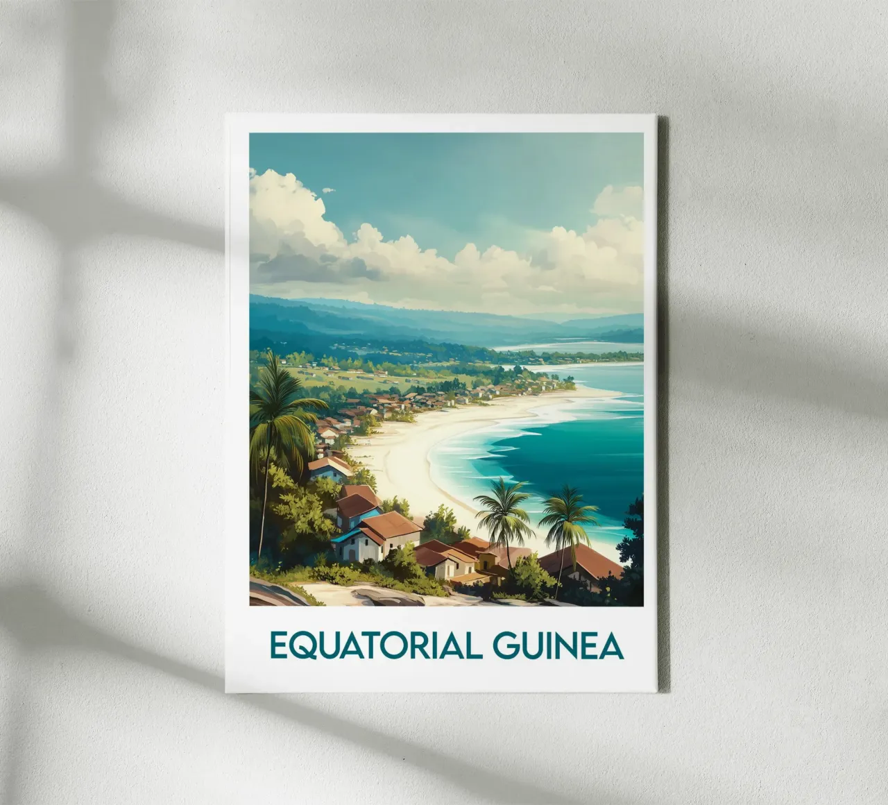 Poster della Guinea Equatoriale tela con Cornice a cassetta da Frame the World
