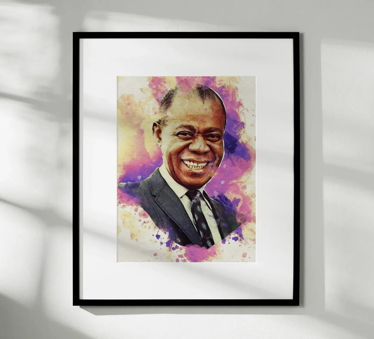 Macchia di ritratto Louis Amstrong poster da Gunawan Rb