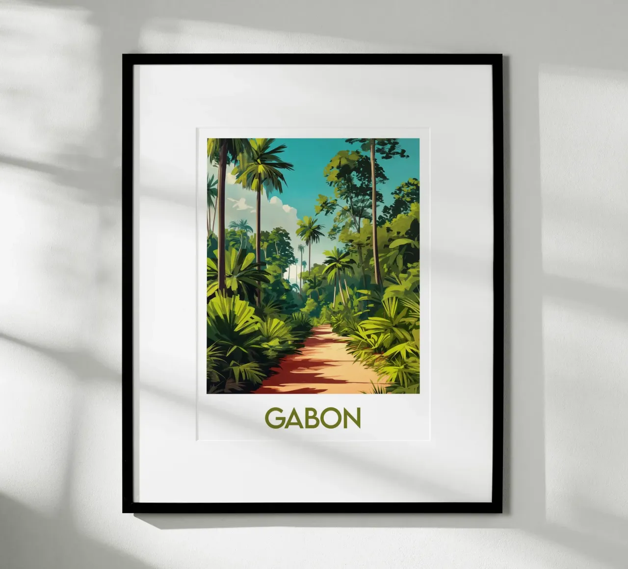 Affiche Gabon poster con telaio in legno da Frame the World