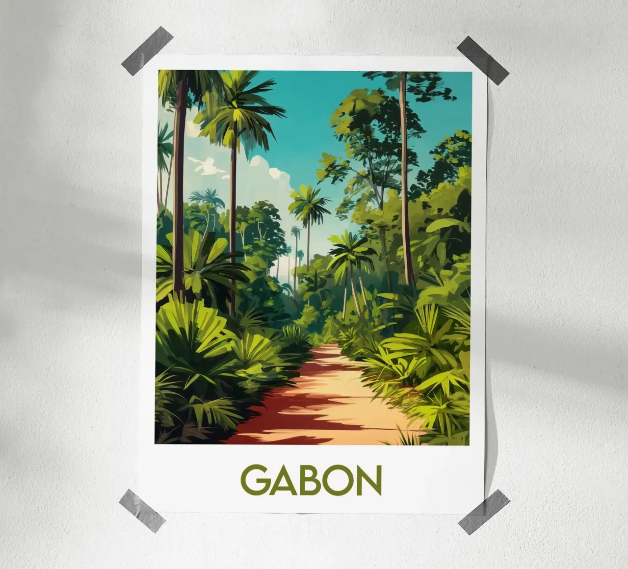Affiche Gabon poster con telaio in legno da Frame the World