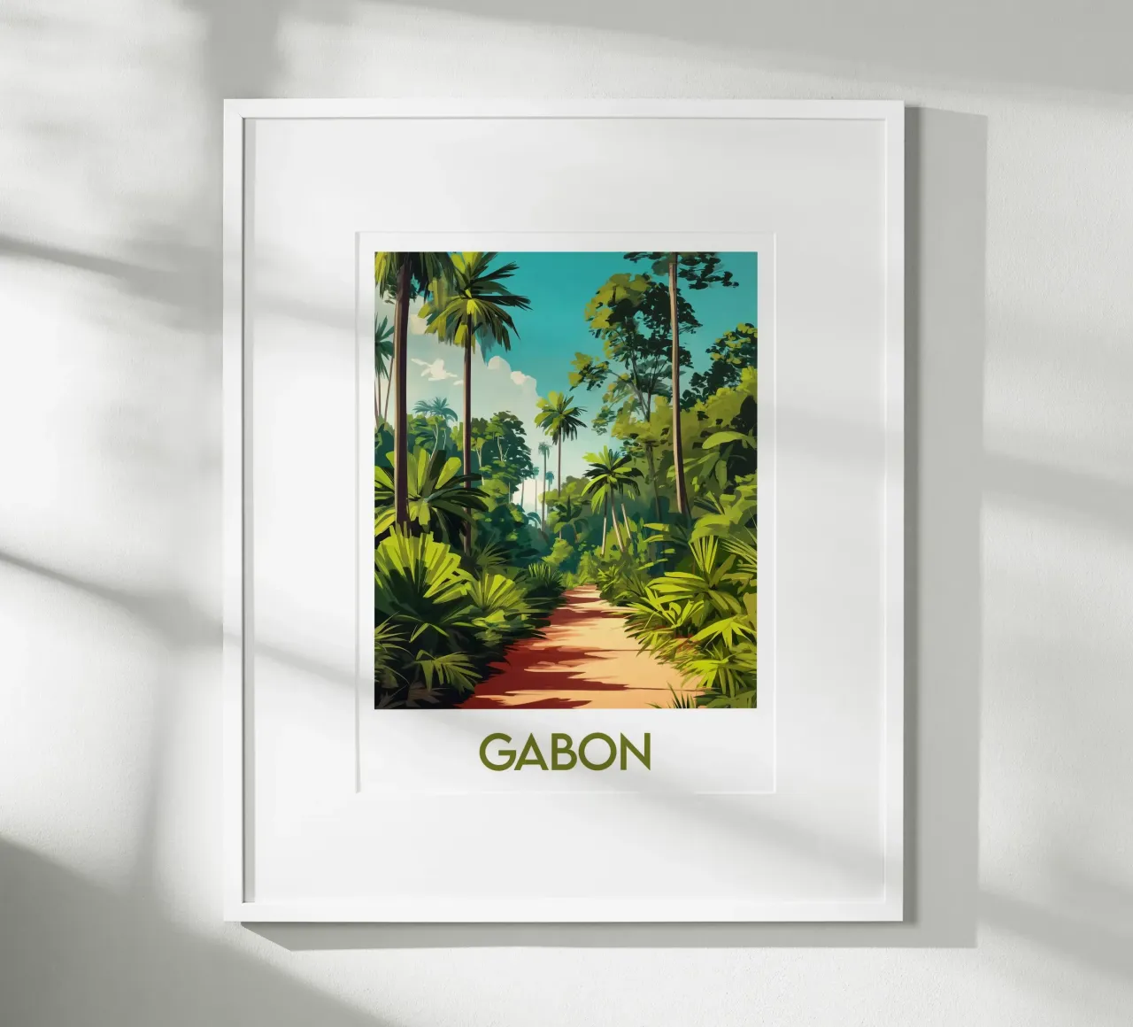 Affiche Gabon poster con telaio in legno da Frame the World