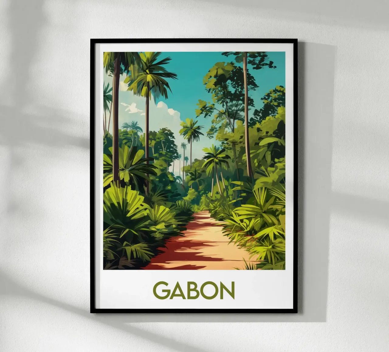 Affiche Gabon poster con telaio in legno da Frame the World