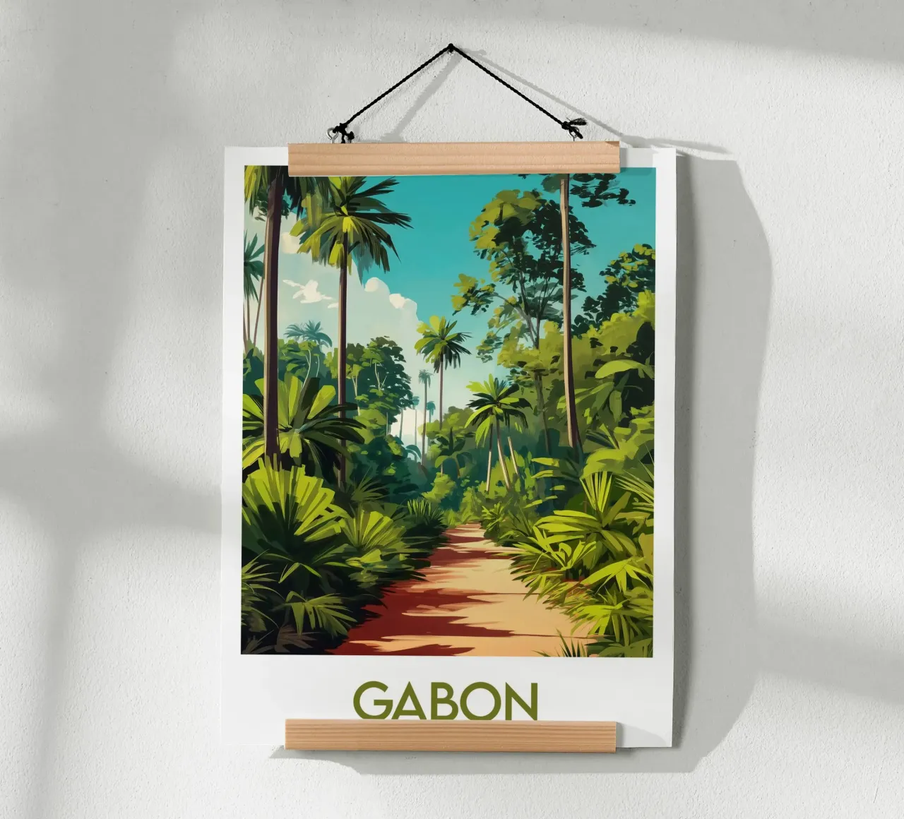 Affiche Gabon poster con telaio in legno da Frame the World