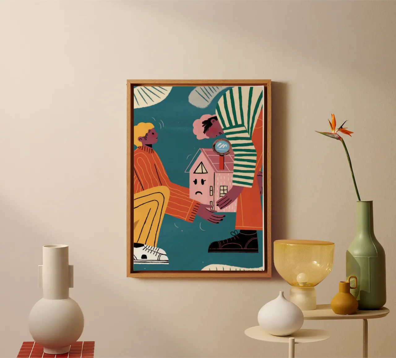 Levendige stedelijke harmonie canvas met Baklijst van Nebula Verse