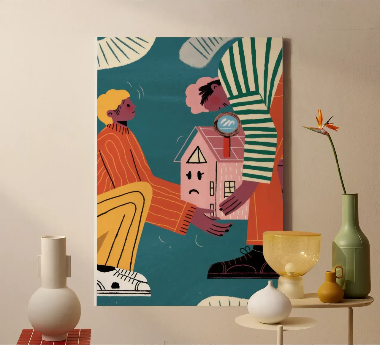 Levendige stedelijke harmonie canvas met Baklijst van Nebula Verse