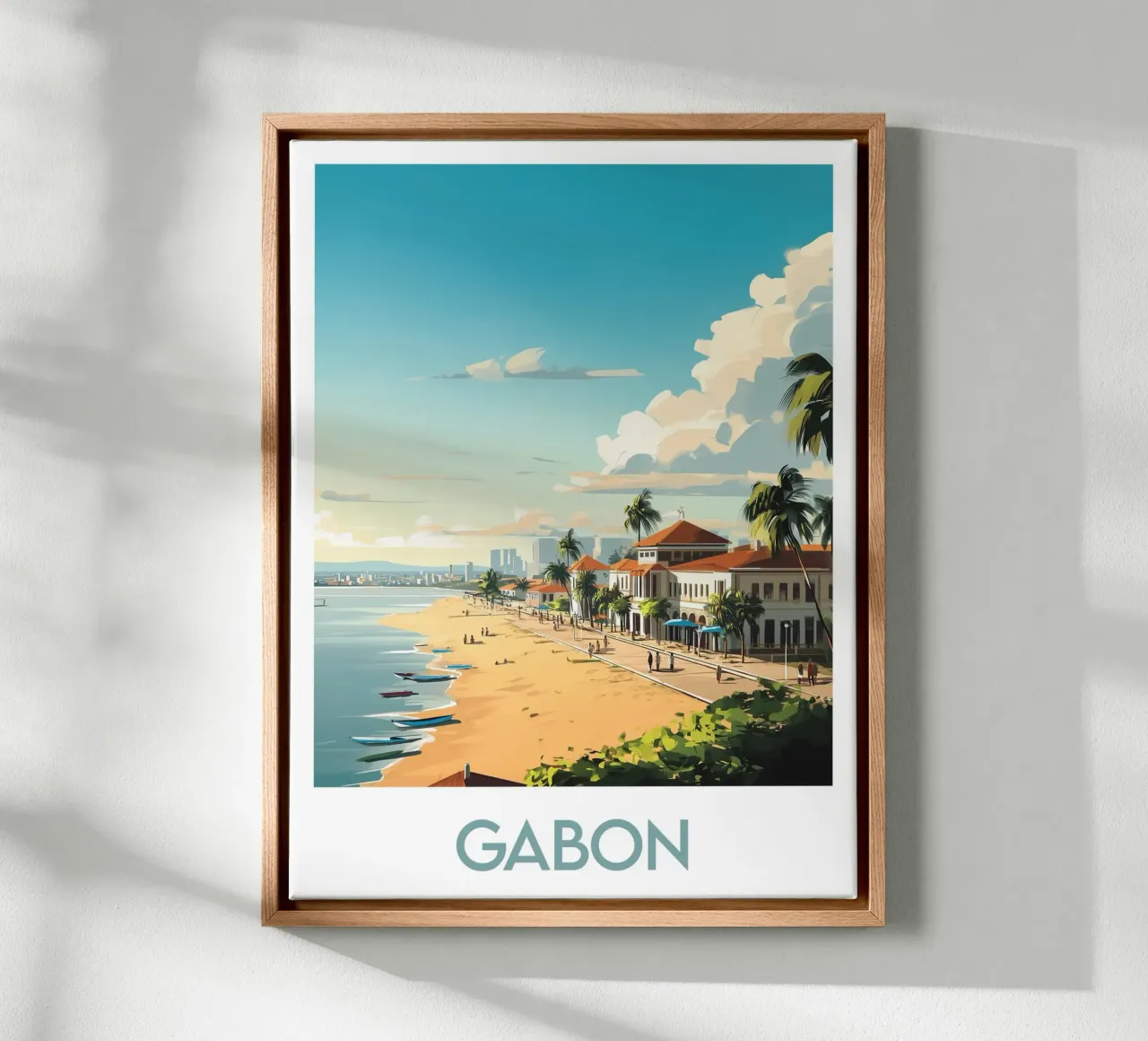 Verkeer Gabon canvas met Baklijst van Frame the World