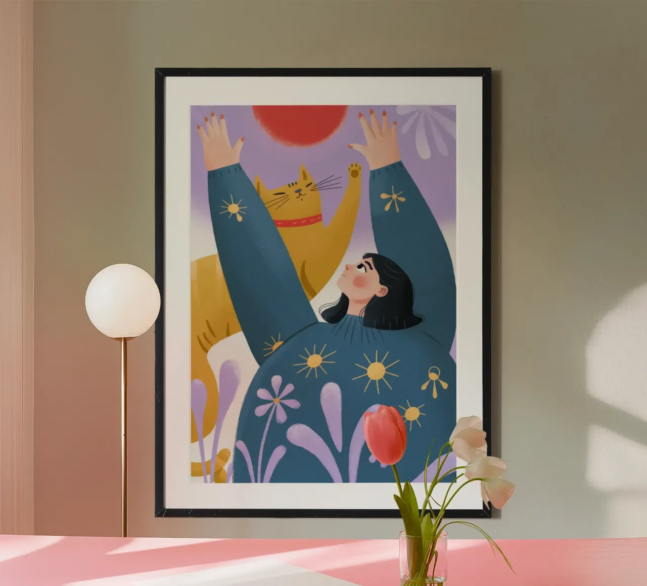 Abbraccio gioioso della natura poster con telaio in plastica da Nebula Verse