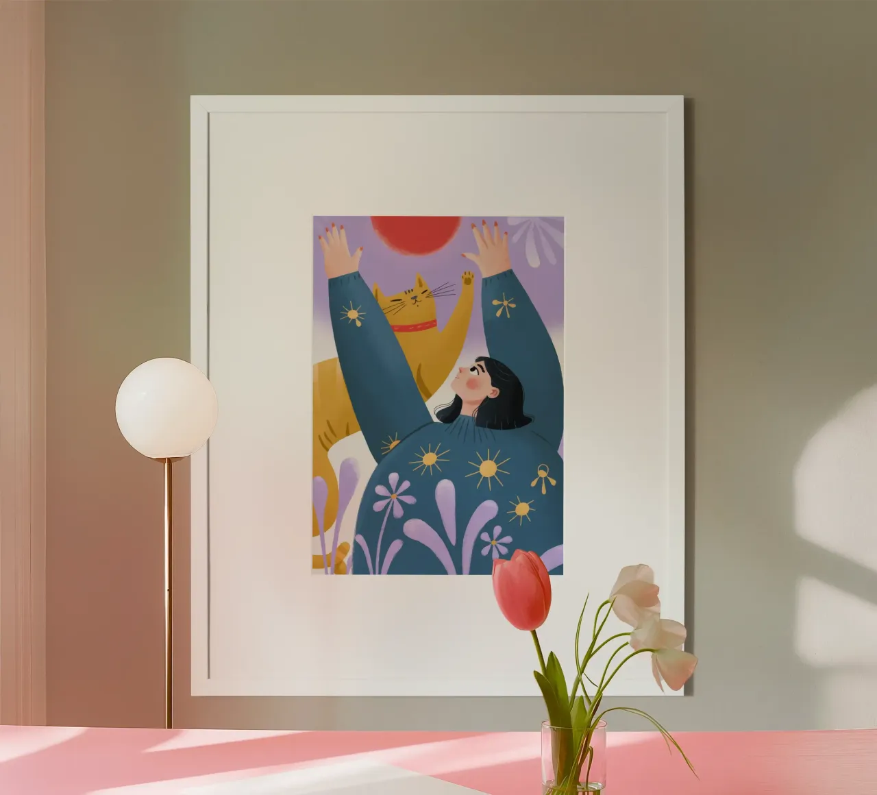 Abbraccio gioioso della natura poster con telaio in plastica da Nebula Verse
