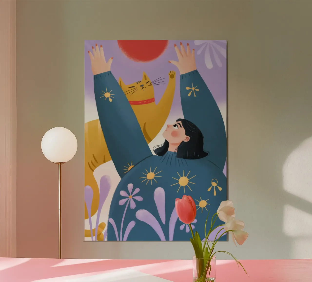 Abbraccio gioioso della natura poster con telaio in plastica da Nebula Verse