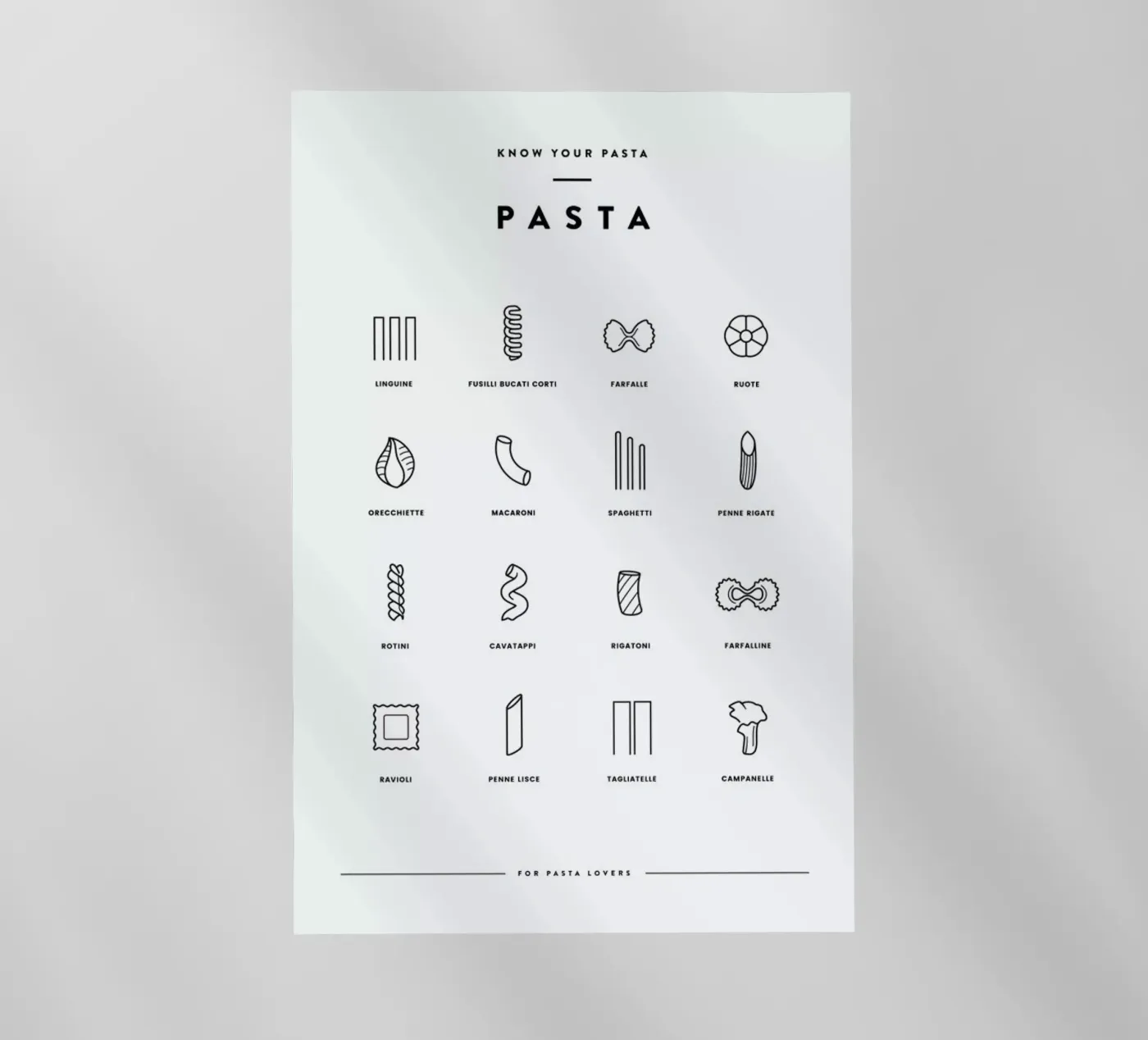 Pasta chart pellicola backlit da daylight design studio