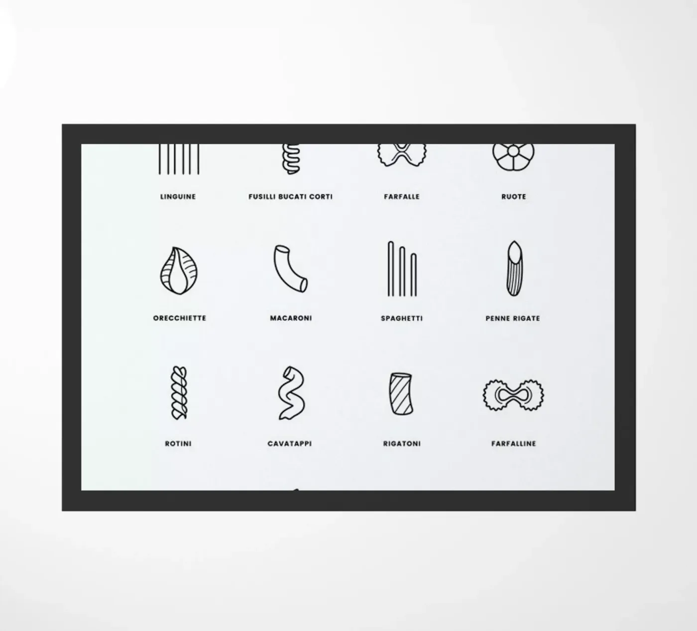 Pasta chart deurmat van daylight design studio