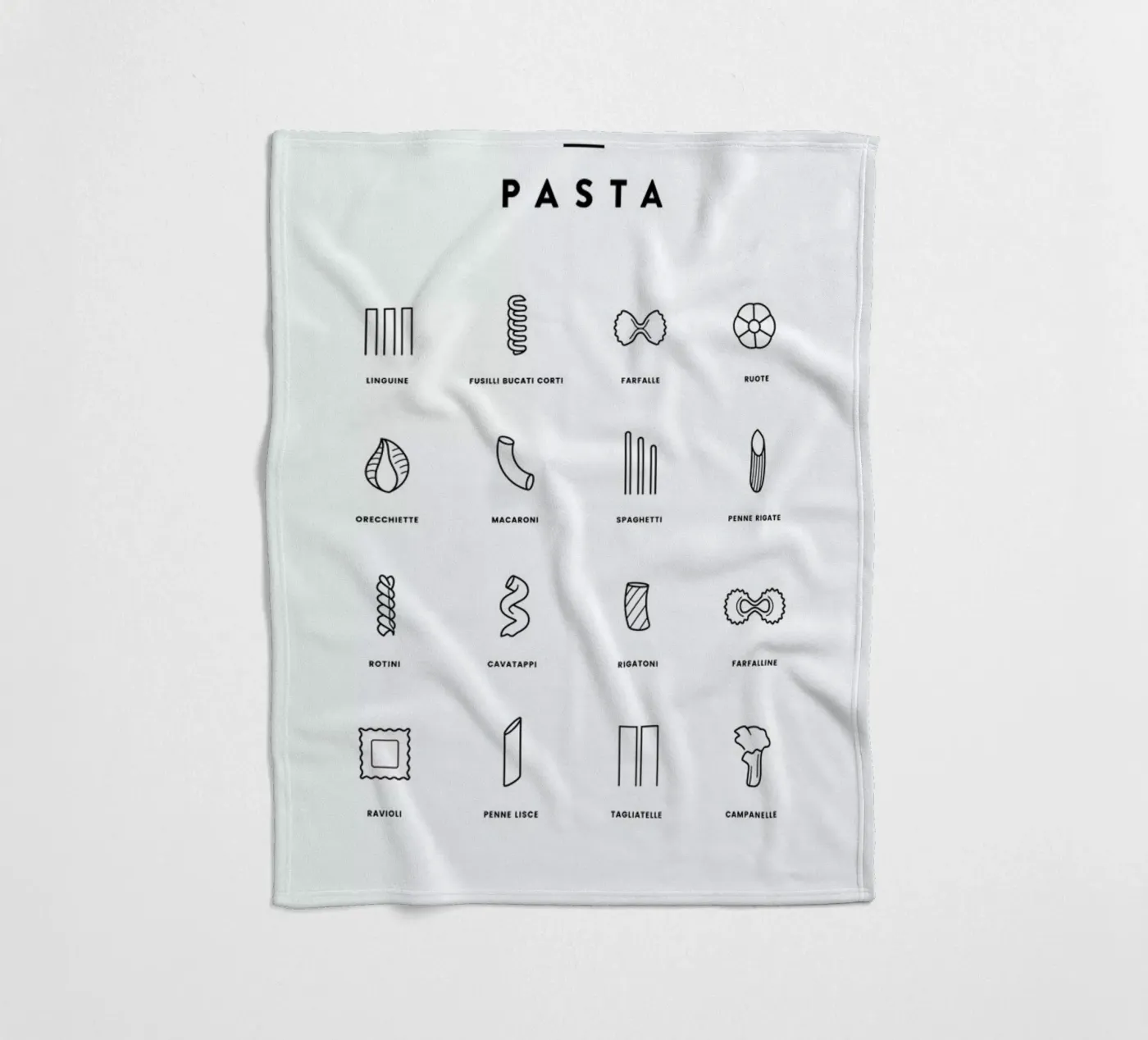 Pasta chart Fleecedecke von daylight design studio