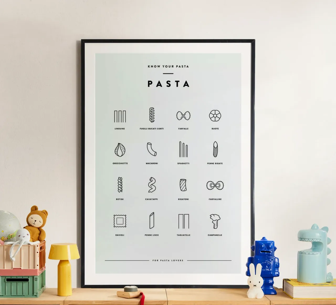 Pasta chart poster by daylight design studio