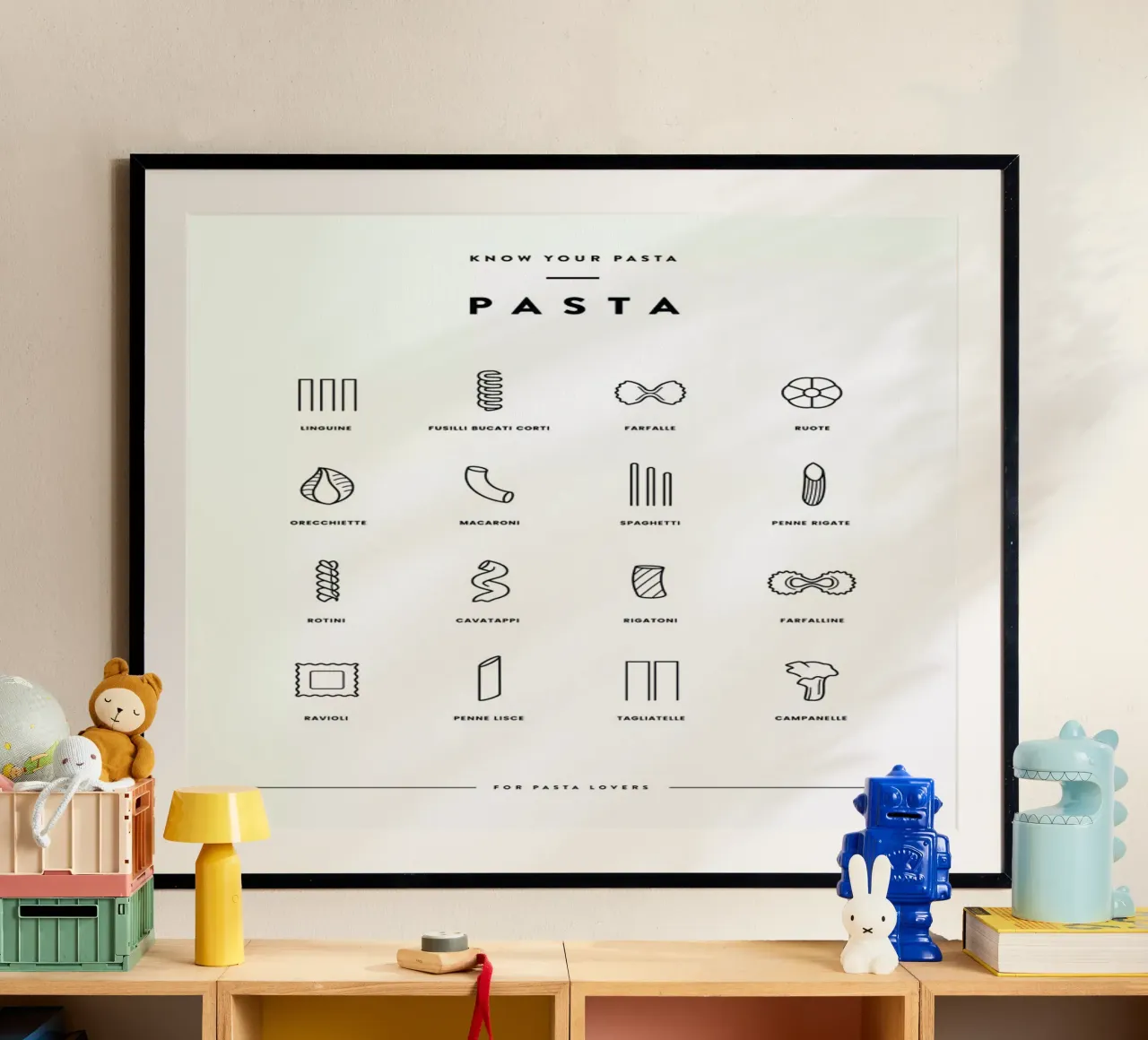 Pasta chart poster by daylight design studio