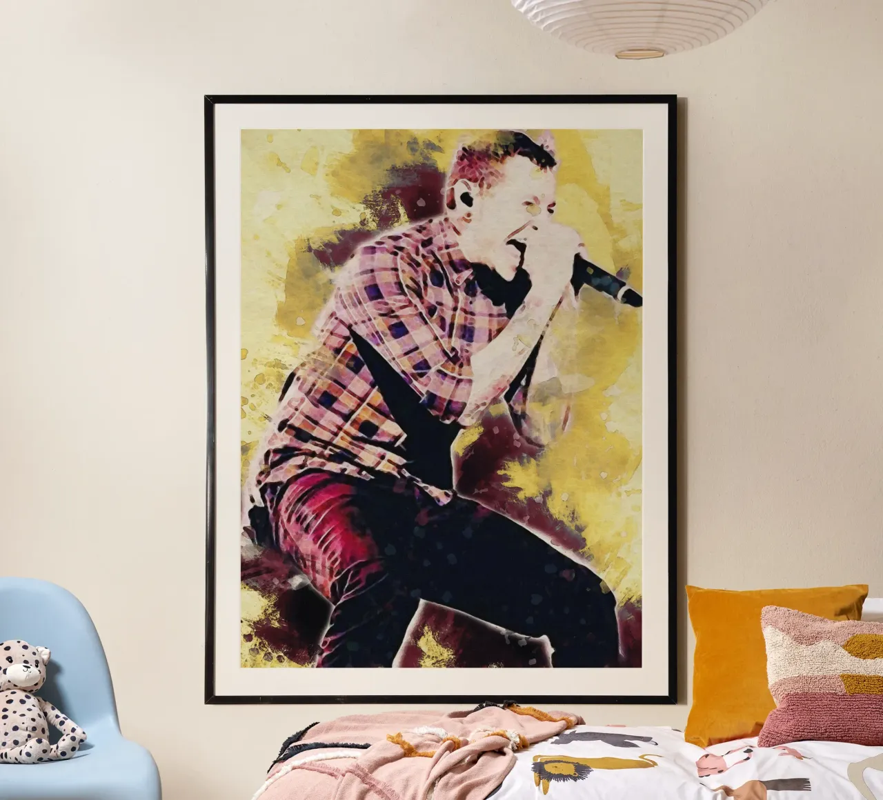 Smudge Chester Bennington sul palco carta hahnemühle da Gunawan Rb