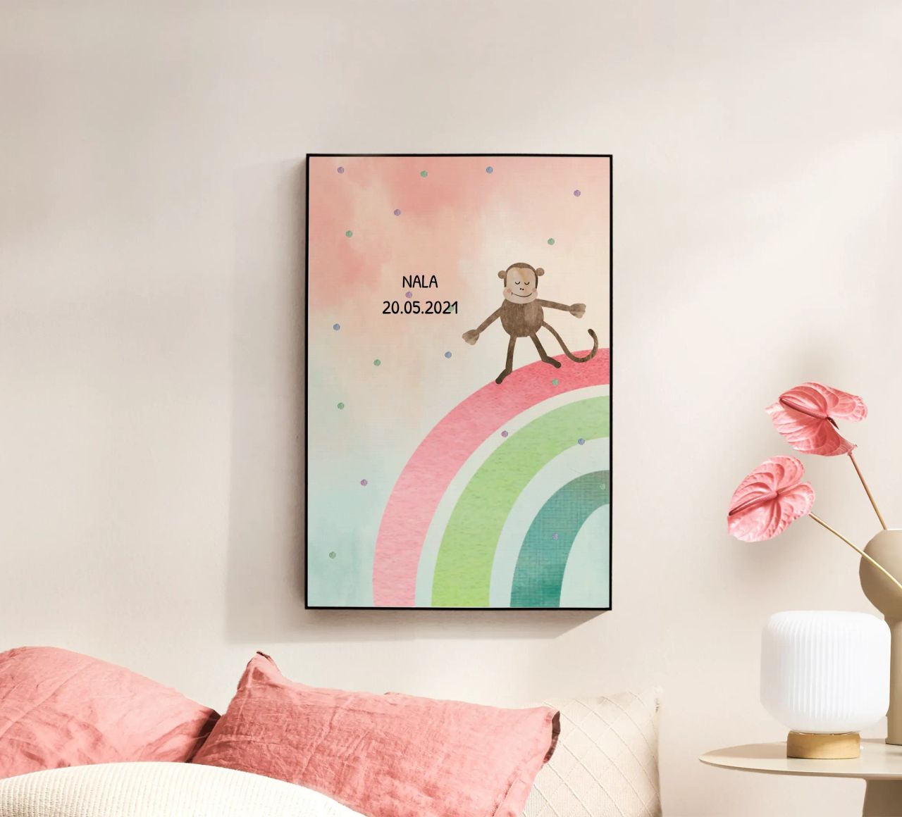 Tanzender Affe auf Regenbogen - Geschwistermotiv 1 metacrilato de maramirage