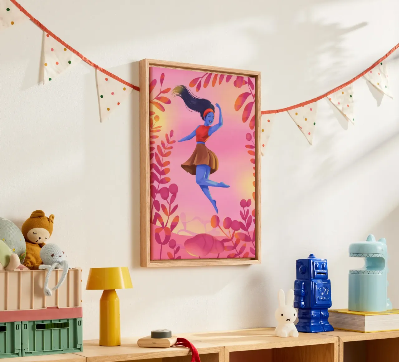 Dynamische dansfantasie canvas met Baklijst van Nebula Verse