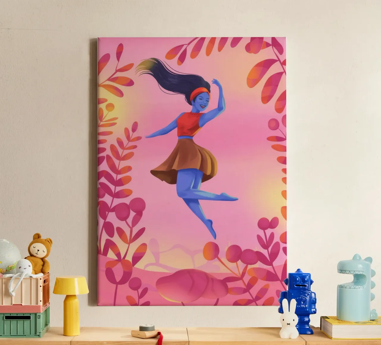 Dynamische dansfantasie canvas met Baklijst van Nebula Verse