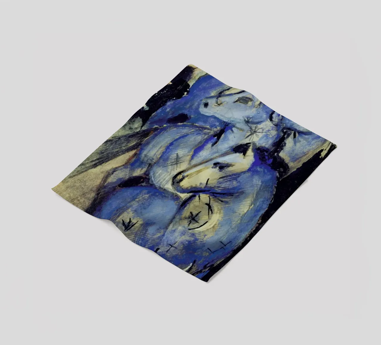Franz Marc - Tower of Blue Horses coperta in pile da ARTOTHEK