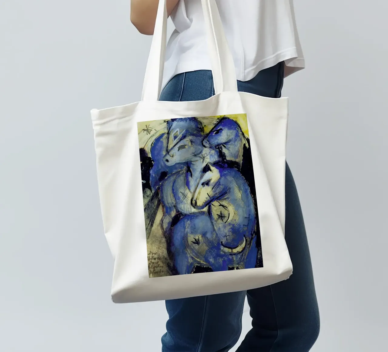 Franz Marc - Tower of Blue Horses tote bag by ARTOTHEK