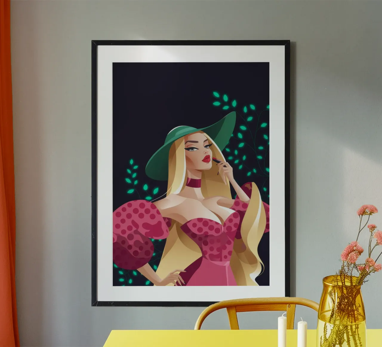 Una declaración de moda glamurosa poster con marco de aluminio de Nebula Verse