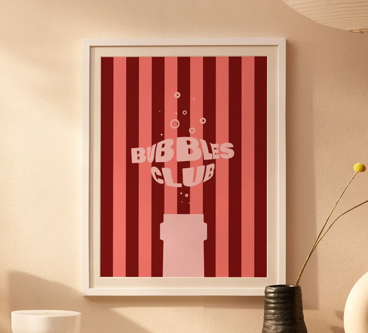 Bubbles Club II poster con telaio in alluminio da Bureau Purpur