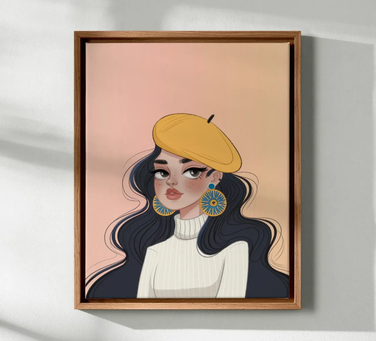 Chic Autumn Vibes canvas with Floater frame by Nebula Verse