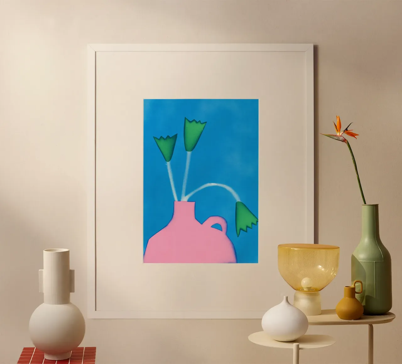 Fioritura vivace poster con telaio in legno da Alisa Galitsyna