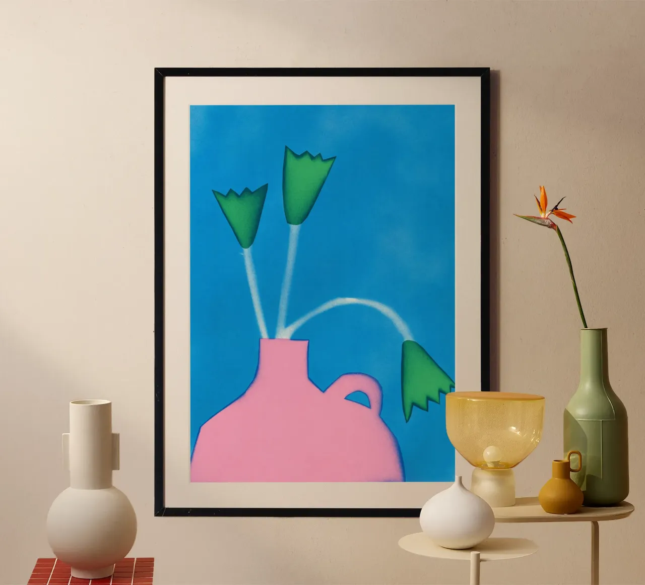 Fioritura vivace poster con telaio in legno da Alisa Galitsyna