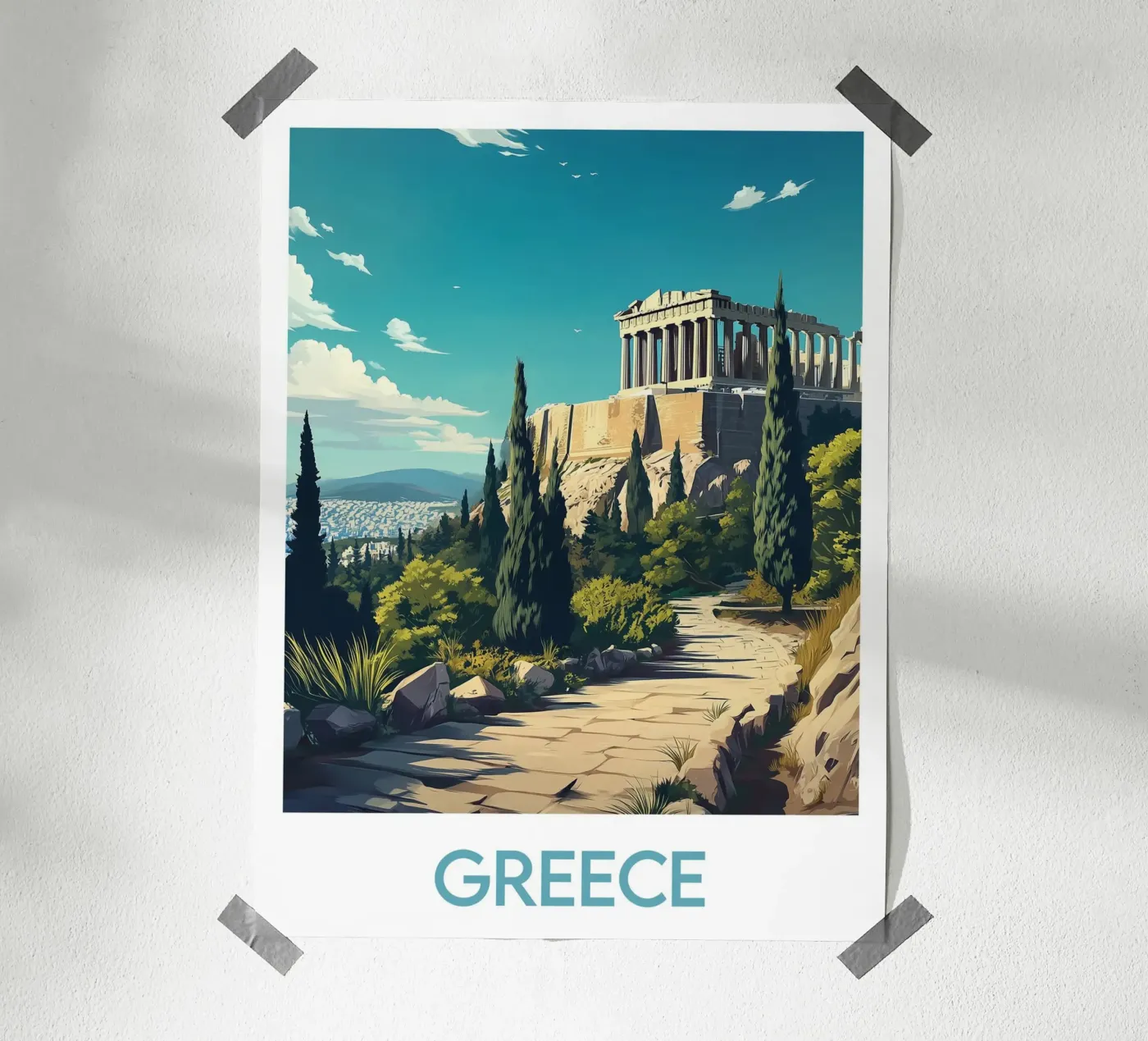 Poster Greece poster by Frame the World