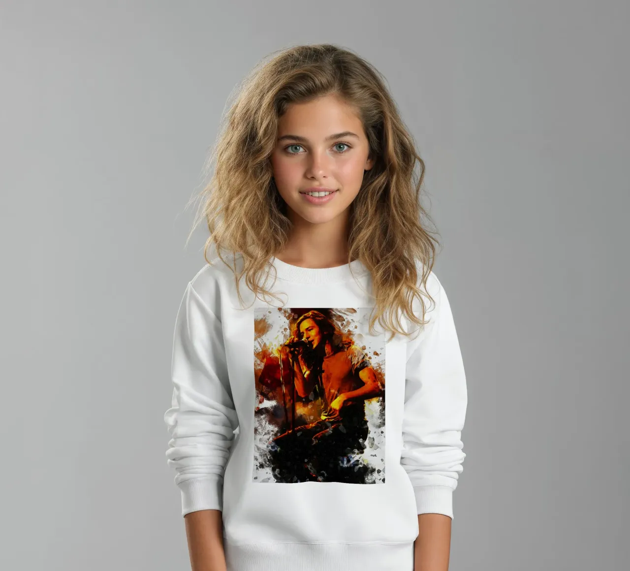 Smudge of Eddie Vedder of Pearl Jam in MTV Unplugged kids sweatshirt by Gunawan Rb