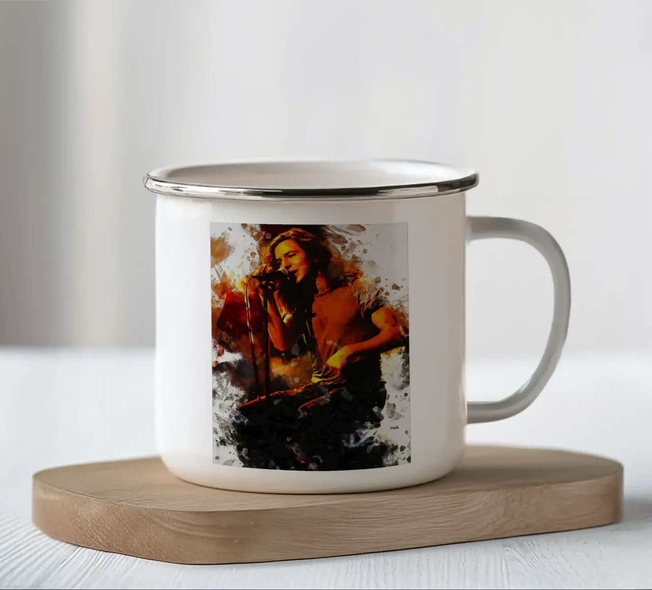 Sbaffo di Eddie Vedder dei Pearl Jam a MTV Unplugged tazza in smalto da Gunawan Rb