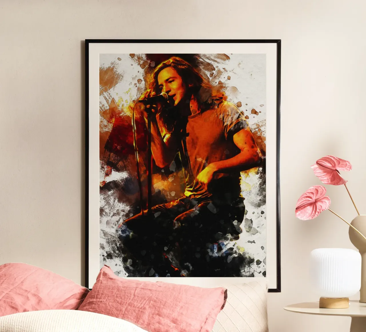 Smudge of Eddie Vedder of Pearl Jam in MTV Unplugged poster by Gunawan Rb