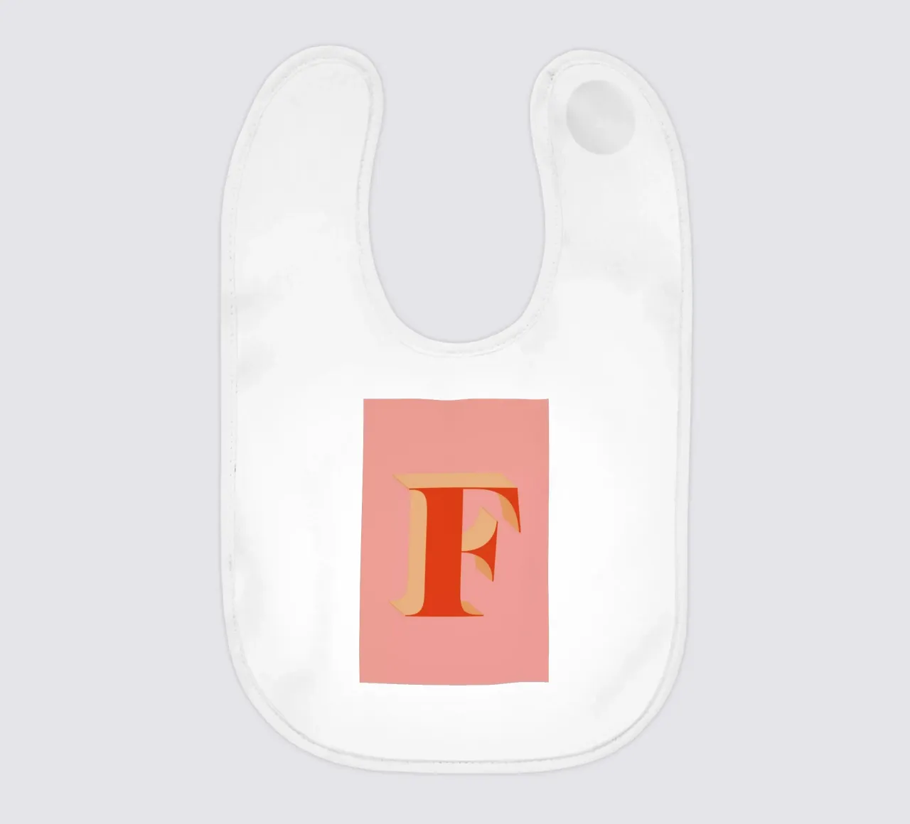 Red F baby bib by daylight design studio
