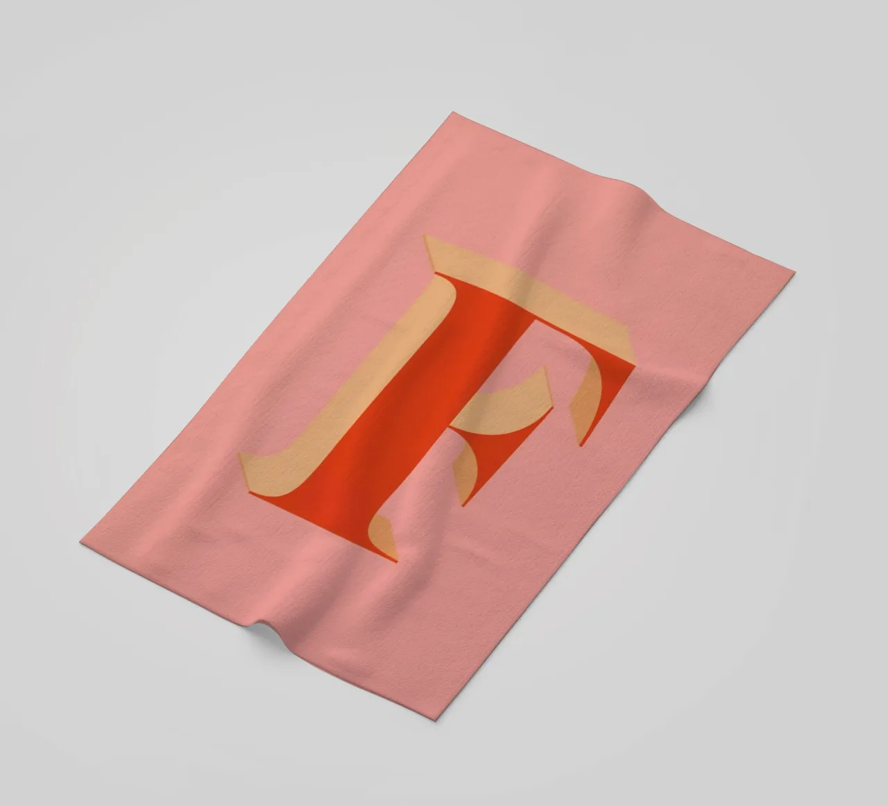 Red F beach towel by daylight design studio