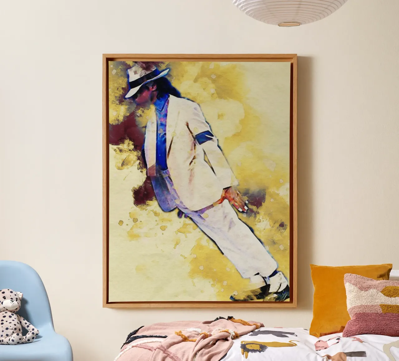 Smudge Michael Jackson (Smooth Criminal) canvas met Baklijst van Gunawan Rb