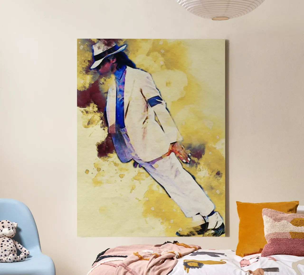 Smudge Michael Jackson (Smooth Criminal) canvas met Baklijst van Gunawan Rb