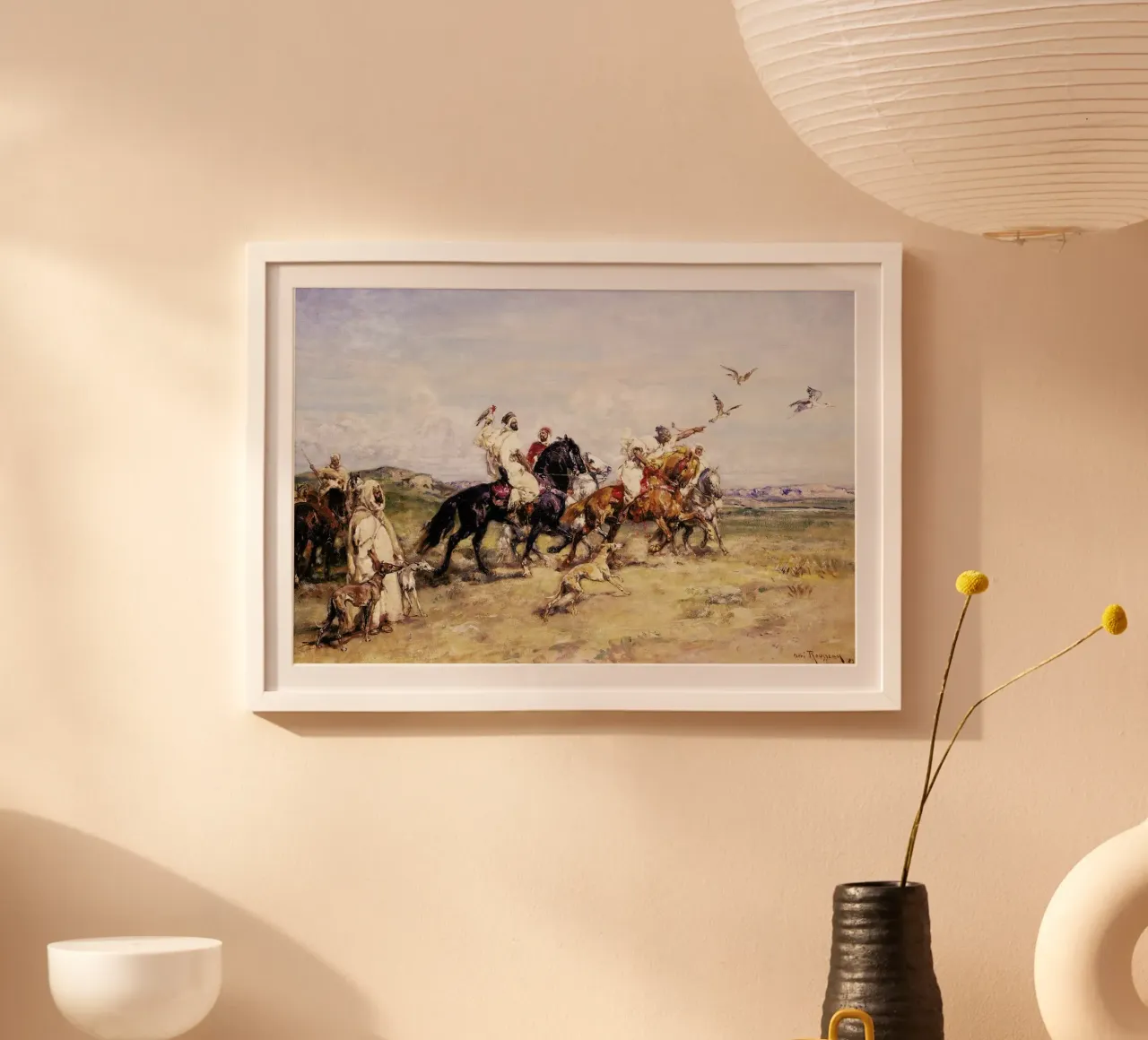 Rousseau - The Falcon Chase poster con marco de plástico de ARTOTHEK
