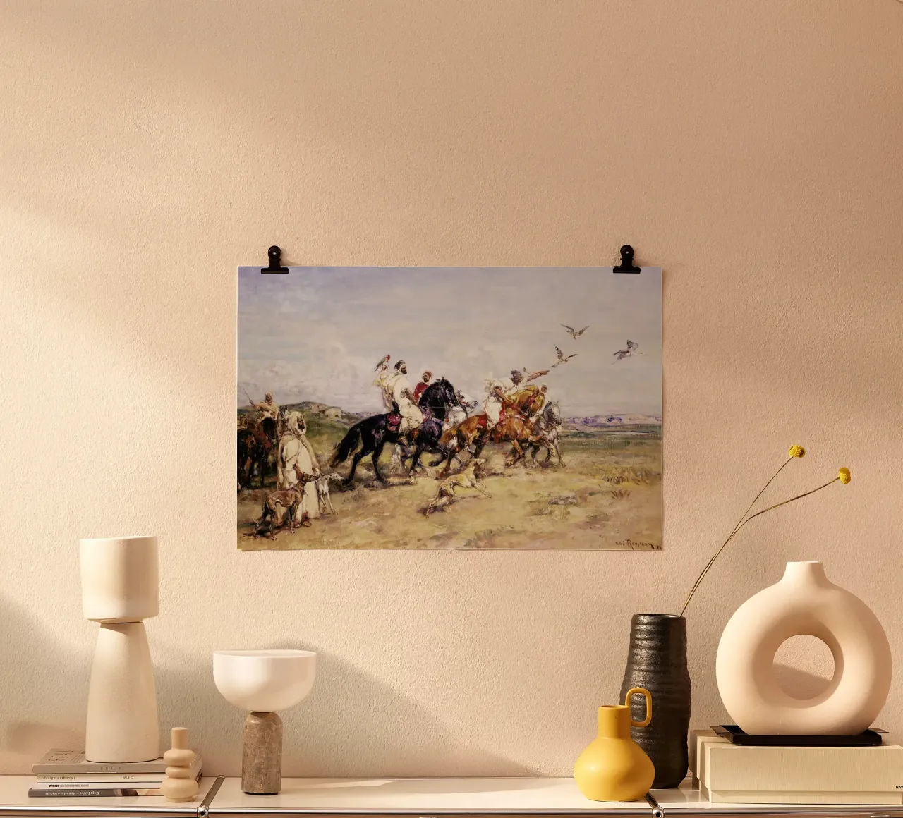Rousseau - The Falcon Chase poster con marco de plástico de ARTOTHEK