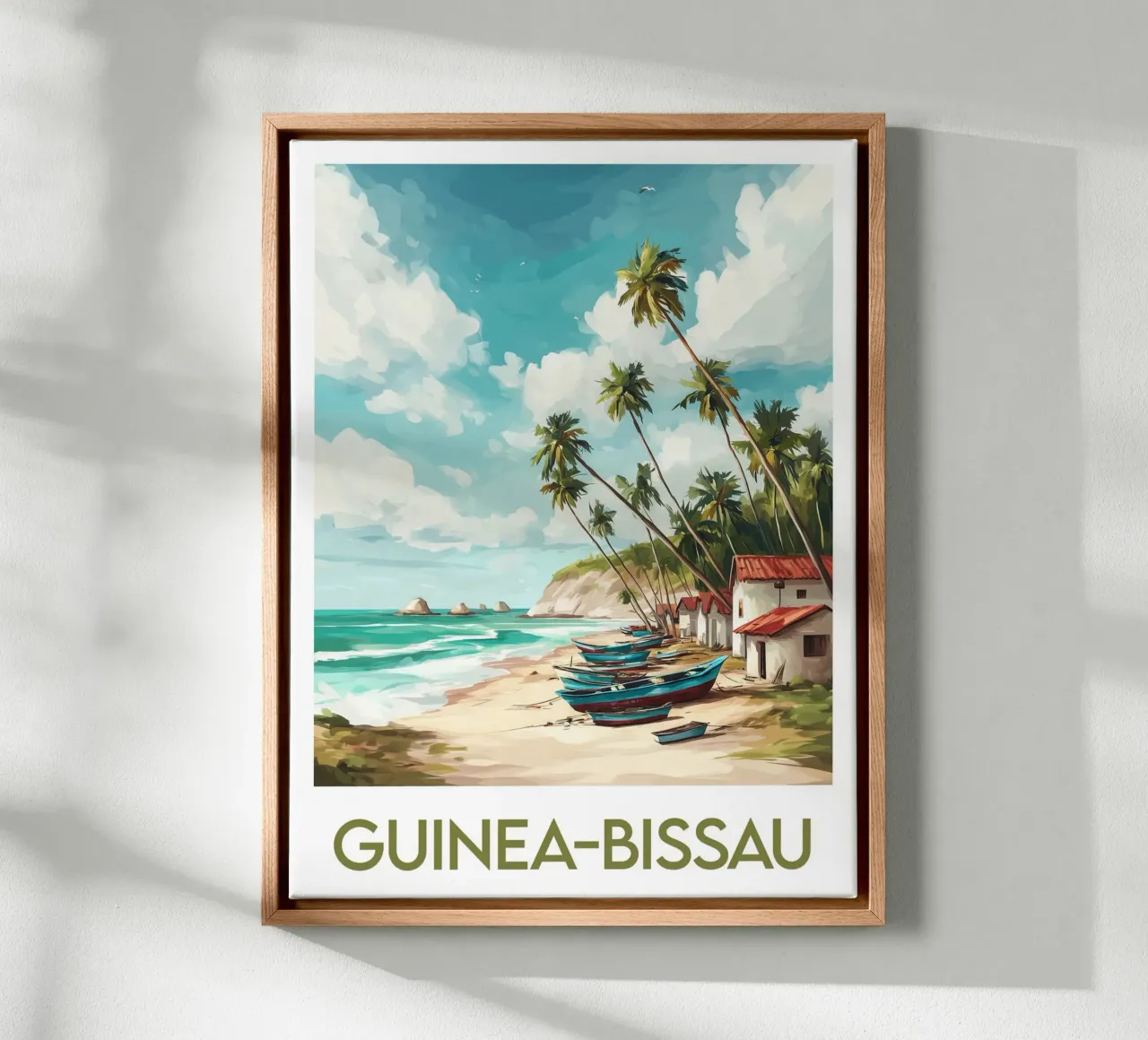 Manifesto della Guinea-Bissau tela con Cornice a cassetta da Frame the World
