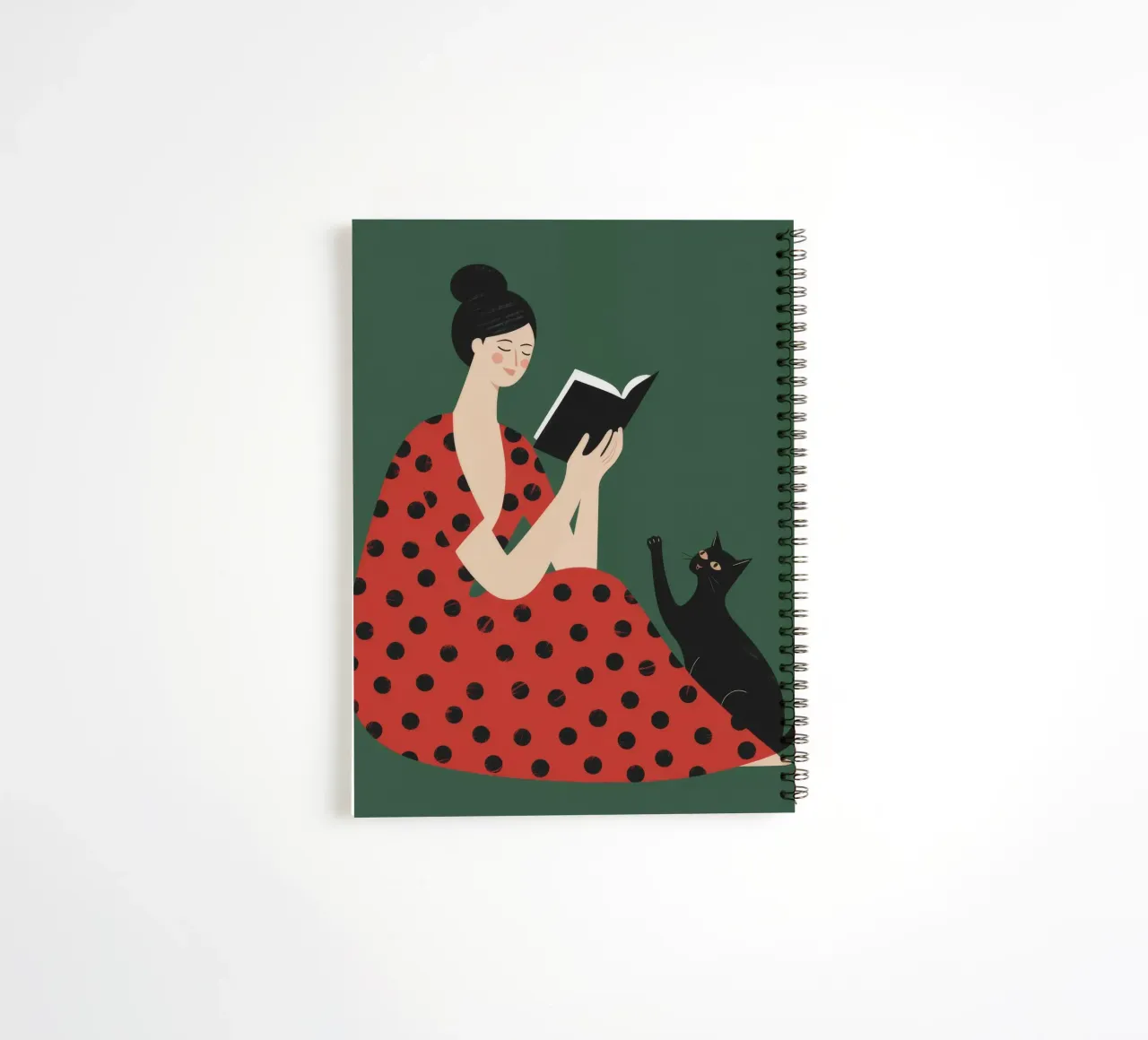 Reading Serenity Cat spiral notebook by Nebula Verse