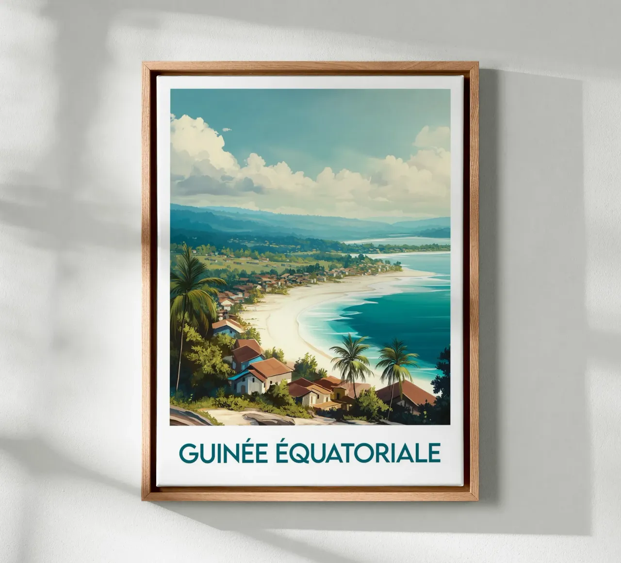 Poster della Guinea Equatoriale tela con Cornice a cassetta da Frame the World