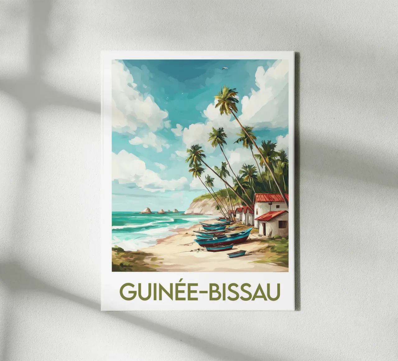 Manifesto della Guinea-Bissau tela con Cornice a cassetta da Frame the World