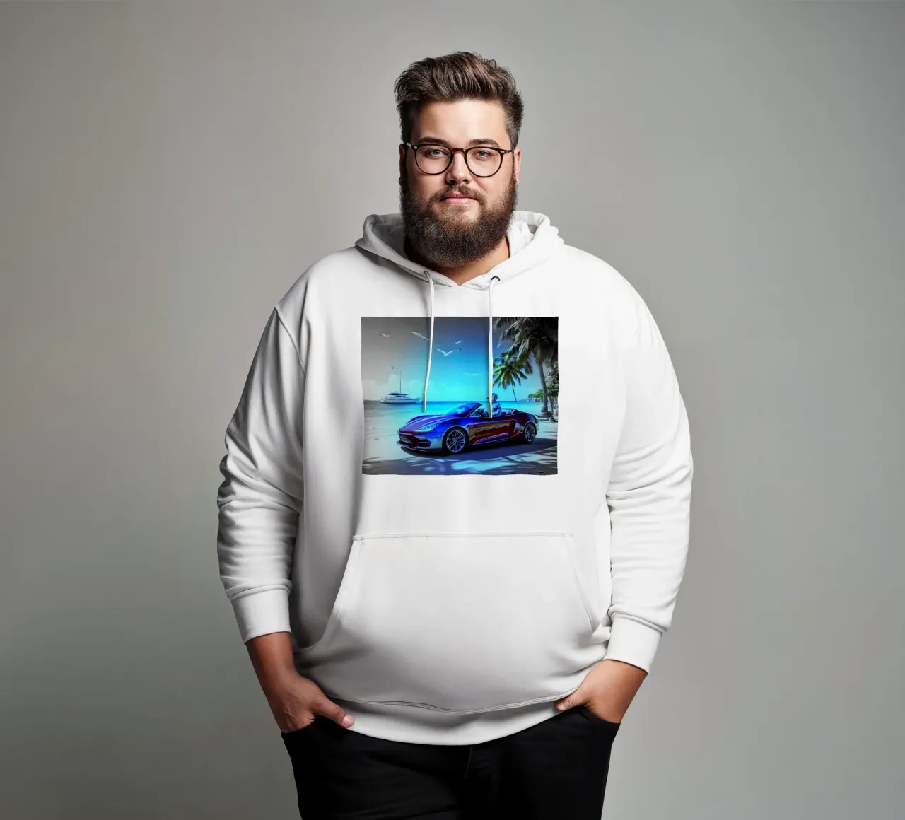 ROBOT AU VOLANT. NB PARTIEL. felpa con cappuccio da Thierry vobmann photography