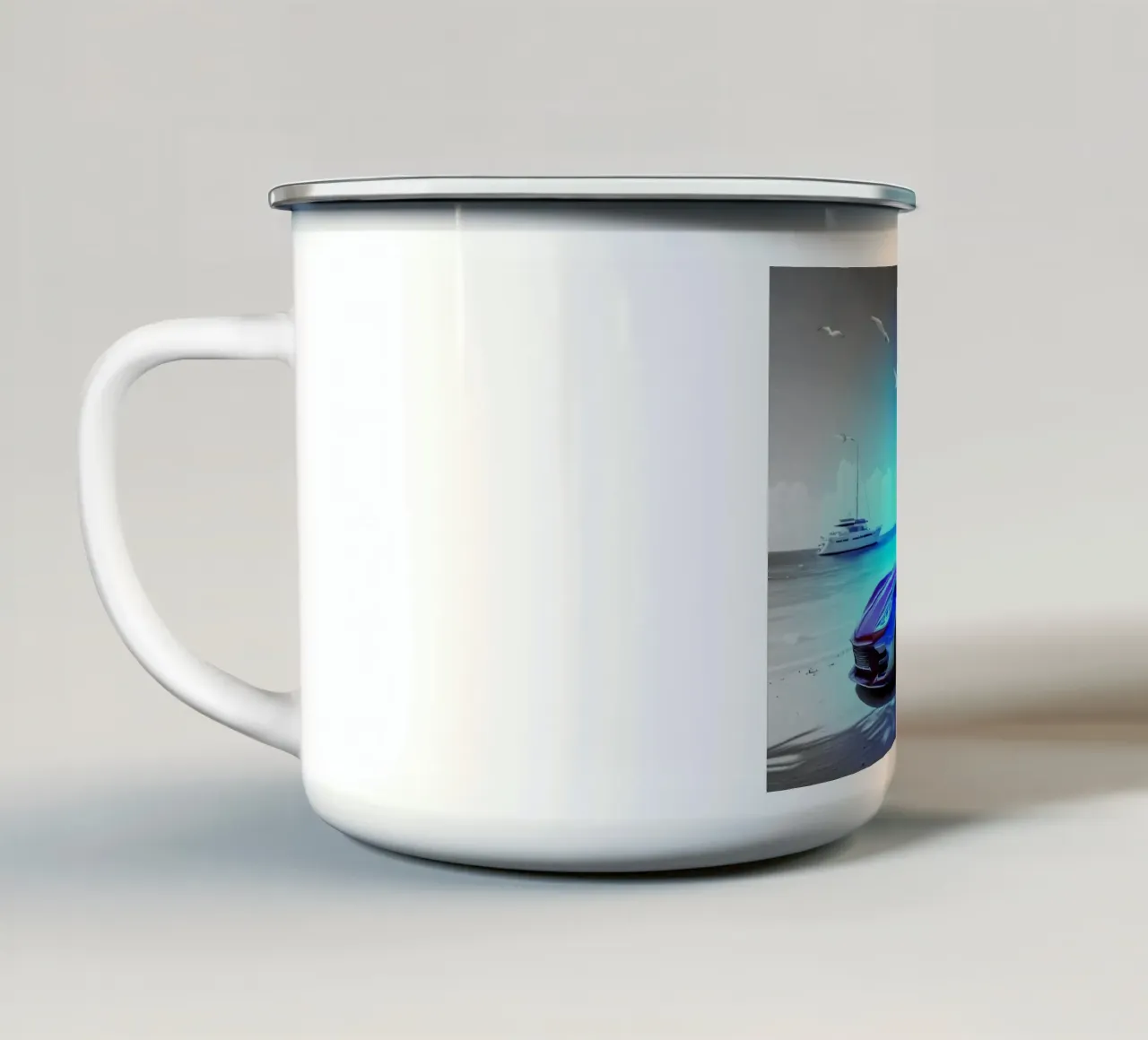 ROBOT AU VOLANT. NB PARTIEL. tazza in smalto da Thierry vobmann photography